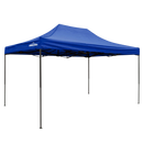 Dellonda DG135  Premium 3 x 4.5m Pop-Up Gazebo, Heavy Duty, PVC Coated, Water Resistant Fabric, Supplied with Carry Bag, Rope, Stakes & Weight Bags - Blue Canopy