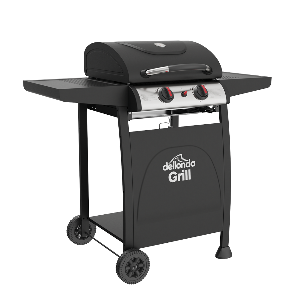 Dellonda DG13  2 Burner Gas BBQ Grill with Piezo Ignition & Thermometer