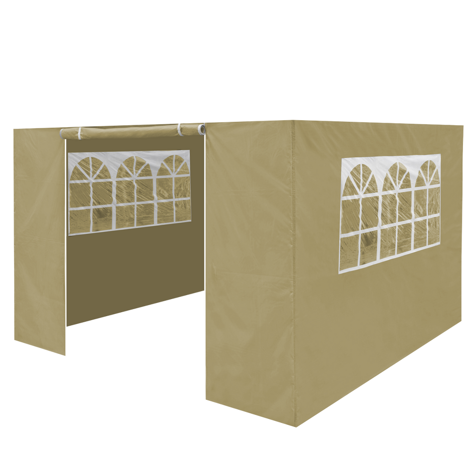 Dellonda DG142  Premium Side Walls/Doors/Windows for Gazebo/Marquee, Fits 2 x 2m Models - Beige