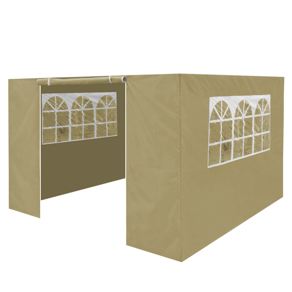 Dellonda DG142  Premium Side Walls/Doors/Windows for Gazebo/Marquee, Fits 2 x 2m Models - Beige