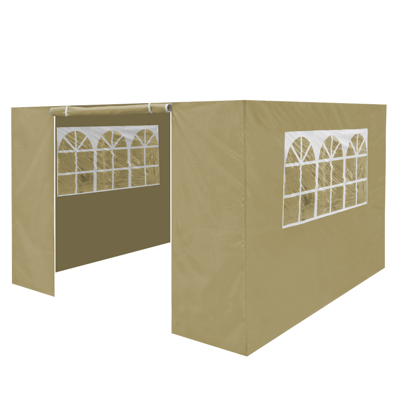 Dellonda DG142  Premium Side Walls/Doors/Windows for Gazebo/Marquee, Fits 2 x 2m Models - Beige