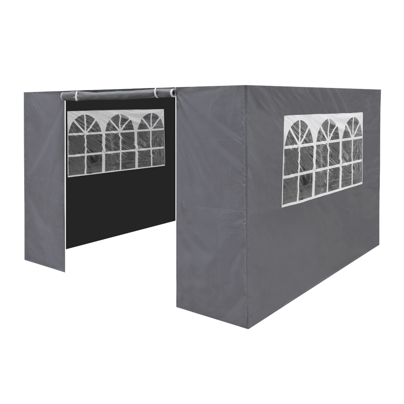Dellonda DG145  Premium Side Walls/Doors/Windows for Gazebo/Marquee, Fits 2 x 2m Models - Grey