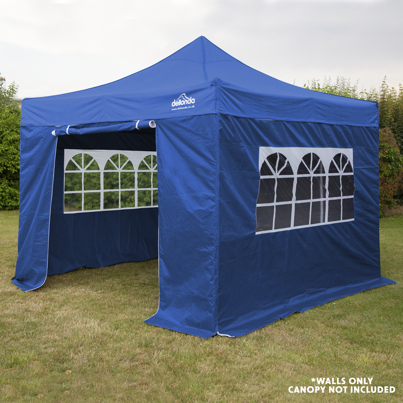 Dellonda DG147  Premium Gazebo/Marquee Side Walls/Doors/Windows, Fits 3 x 3m Models - Blue