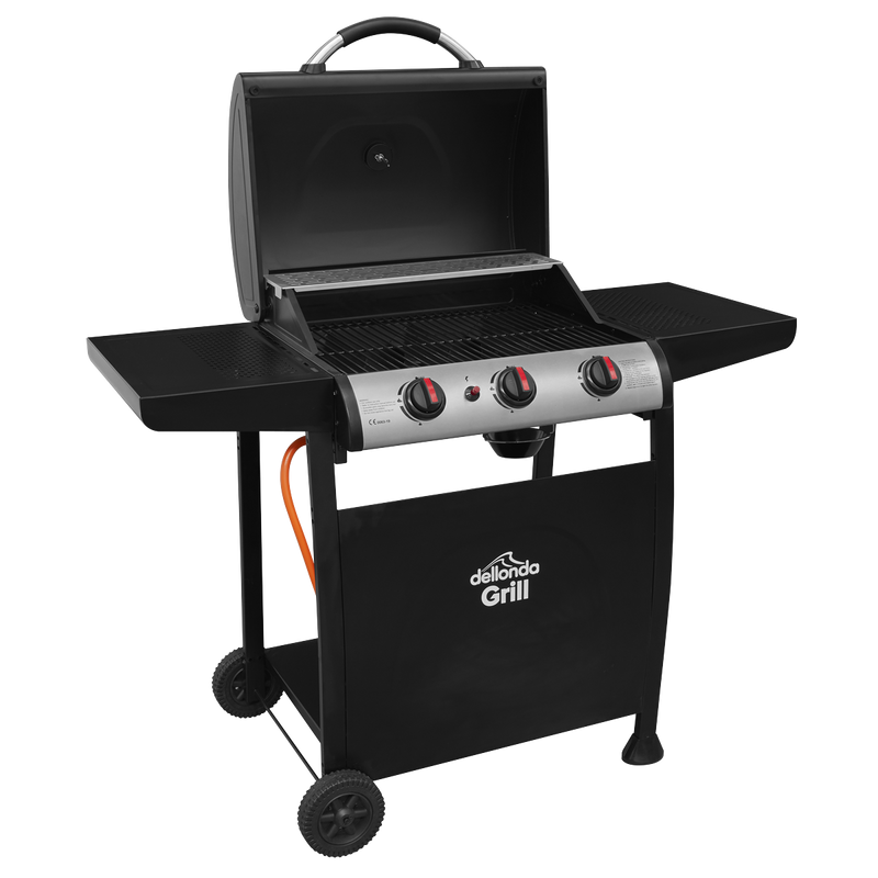 Sealey DG14 Dellonda 3 Burner Gas BBQ Grill with Piezo Ignition & Thermometer