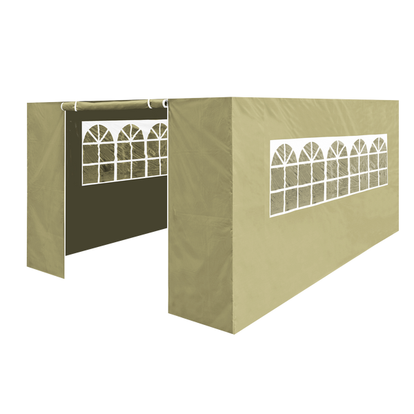Dellonda DG150  Premium Side Walls/Doors/Windows for Gazebo/Marquee, Fits 3 x 4.5m Models - Beige