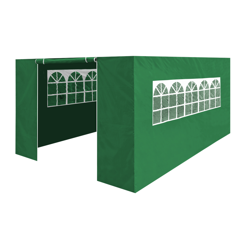 Dellonda DG152  Premium Side Walls/Doors/Windows for Gazebo/Marquee, Fits 3 x 4.5m Models - Dark Green