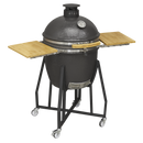 Dellonda DG159  Deluxe 22"(56cm) Ceramic Kamado Style BBQ with Wheeled Stand