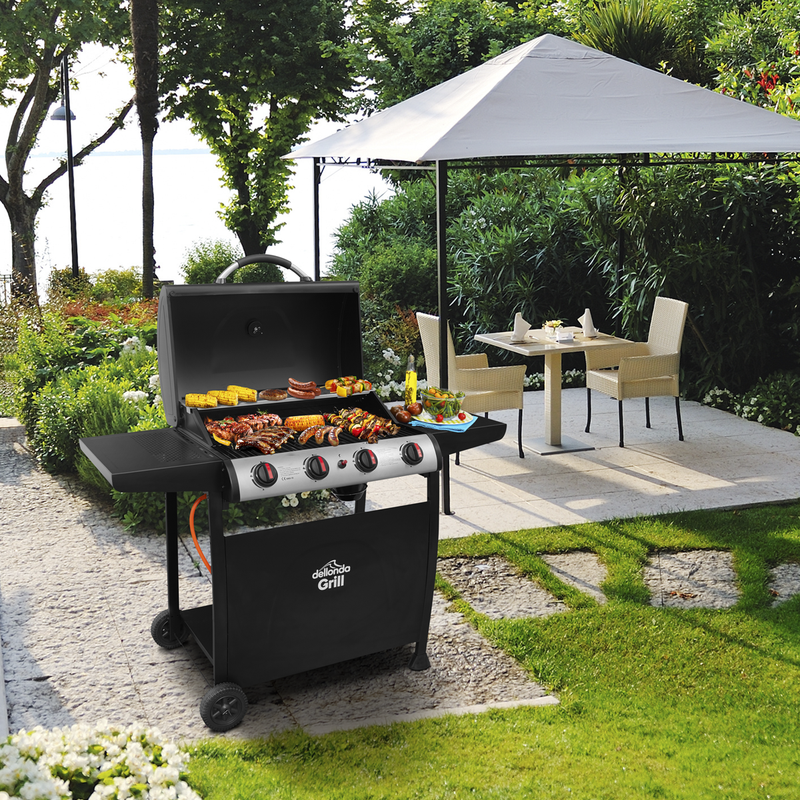 Sealey DG15 Dellonda 4 Burner Gas BBQ Grill with Piezo Ignition & Thermometer