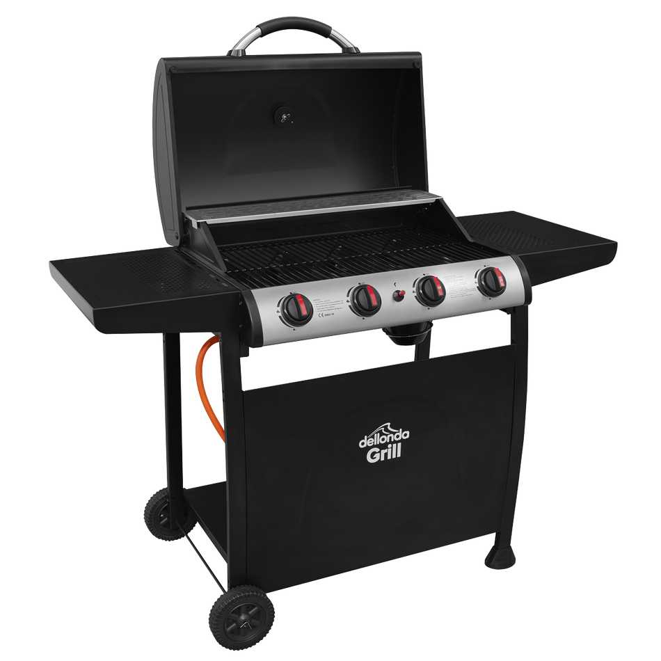 Dellonda DG15  4 Burner Gas BBQ Grill with Piezo Ignition & Thermometer
