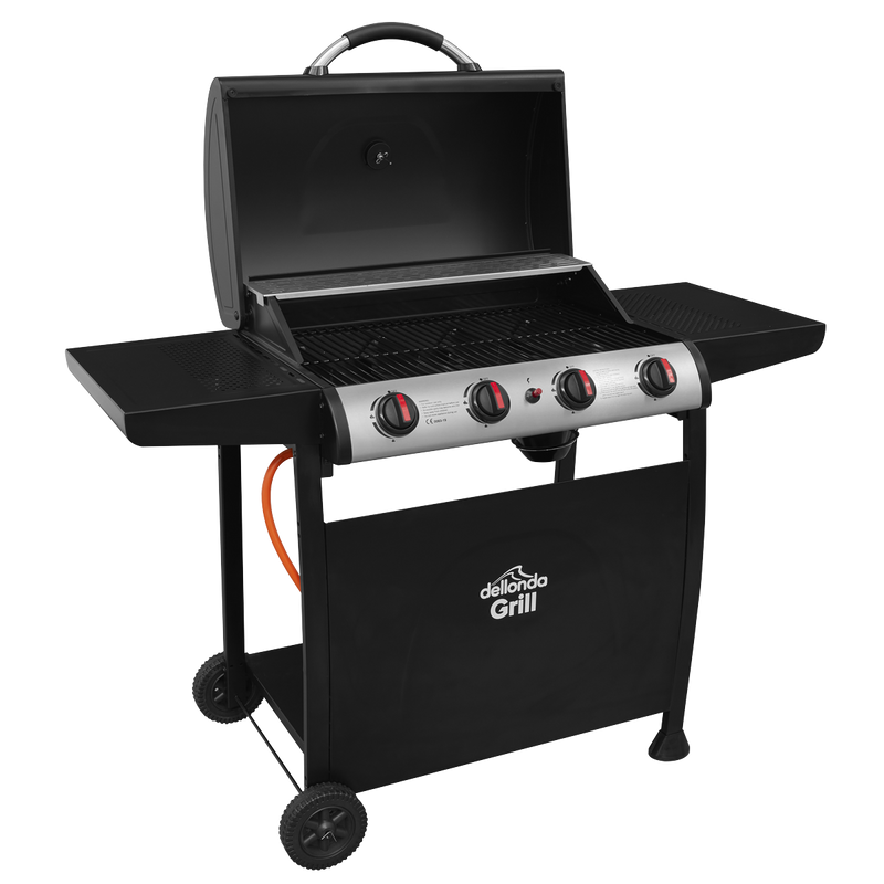 Sealey DG15 Dellonda 4 Burner Gas BBQ Grill with Piezo Ignition & Thermometer