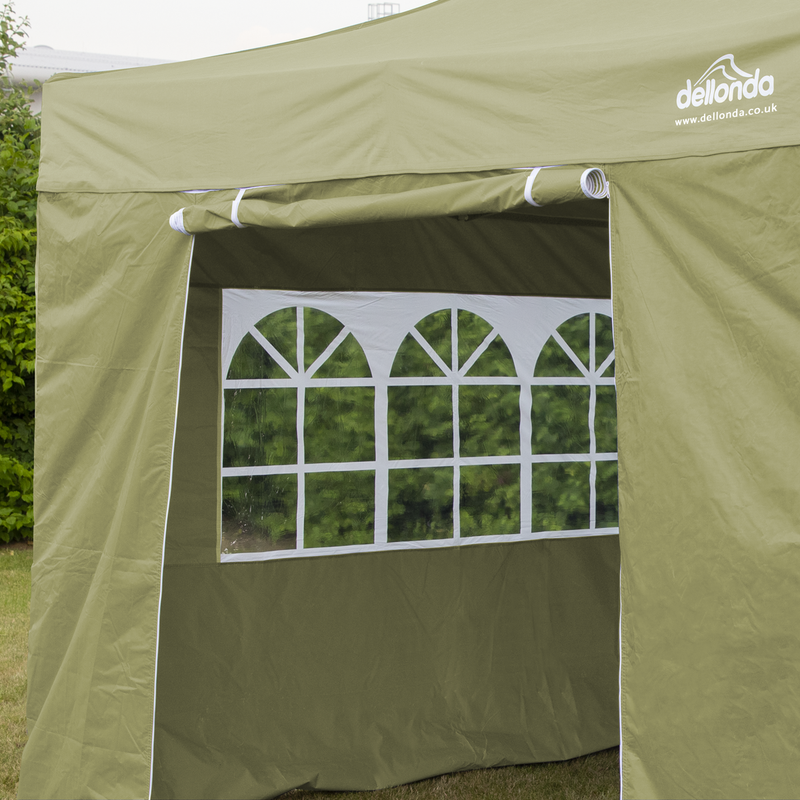 Sealey DG160 Dellonda Premium 2x2m Pop-Up Gazebo & Side Walls, PVC Coated, Water Resistant Fabric, Supplied with Carry Bag, Rope, Stakes & Weight Bags - Beige