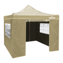 Dellonda DG160  Premium 2x2m Pop-Up Gazebo & Side Walls, PVC Coated, Water Resistant Fabric, Supplied with Carry Bag, Rope, Stakes & Weight Bags - Beige