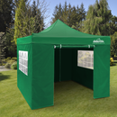 Dellonda DG166  Premium 3x3m Pop-Up Gazebo & Side Walls, PVC Coated, Water Resistant Fabric with Carry Bag, Rope, Stakes & Weight Bags - Green