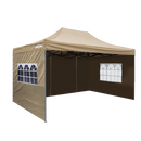 Dellonda DG168  Premium 3x4.5m Pop-Up Gazebo & Side Walls, PVC Coated, Water Resistant Fabric with Carry Bag, Rope, Stakes & Weight Bags - Beige