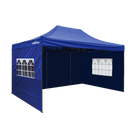 Dellonda DG169  Premium 3x4.5m Pop-Up Gazebo & Side Walls, PVC Coated, Water Resistant Fabric with Carry Bag, Rope, Stakes & Weight Bags - Blue