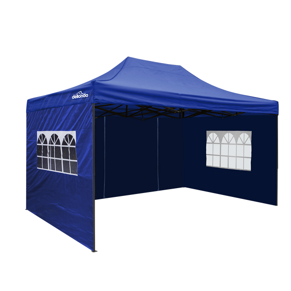 Sealey DG169 Dellonda Premium 3x4.5m Pop-Up Gazebo & Side Walls, PVC Coated, Water Resistant Fabric with Carry Bag, Rope, Stakes & Weight Bags - Blue