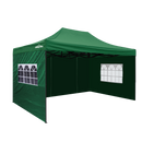 Dellonda DG170  Premium 3x4.5m Pop-Up Gazebo & Side Walls, PVC Coated, Water Resistant Fabric with Carry Bag, Rope, Stakes & Weight Bags - Green