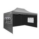Dellonda DG171  Premium 3x4.5m Pop-Up Gazebo & Side Walls, PVC Coated, Water Resistant Fabric with Carry Bag, Rope, Stakes & Weight Bags - Grey