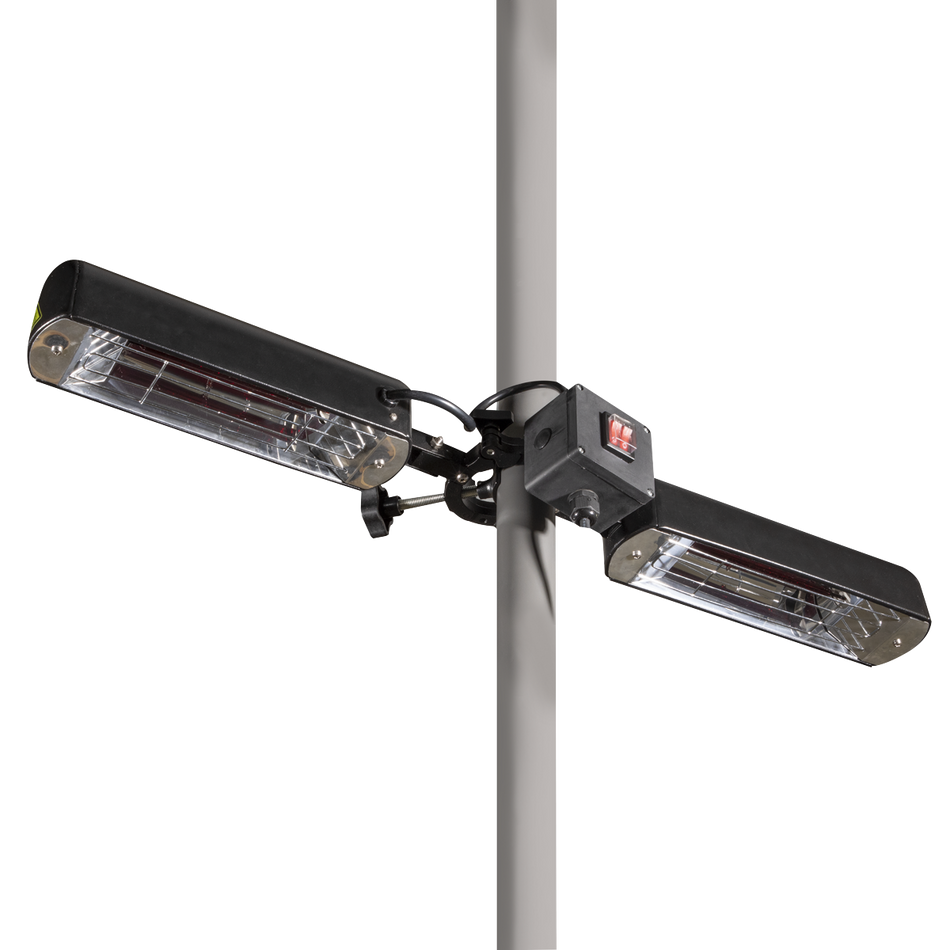 Dellonda DG176  Folding Parasol/Gazebo/Patio Outdoor Infrared Heater, Two Panels, Extra Long 5M Cable, 1600W