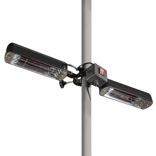 Dellonda DG176  Folding Parasol/Gazebo/Patio Outdoor Infrared Heater, Two Panels, Extra Long 5M Cable, 1600W