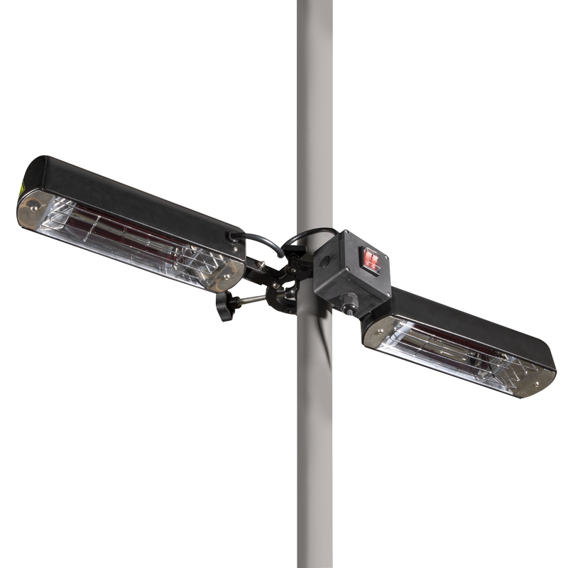 Dellonda DG176  Folding Parasol/Gazebo/Patio Outdoor Infrared Heater, Two Panels, Extra Long 5M Cable, 1600W