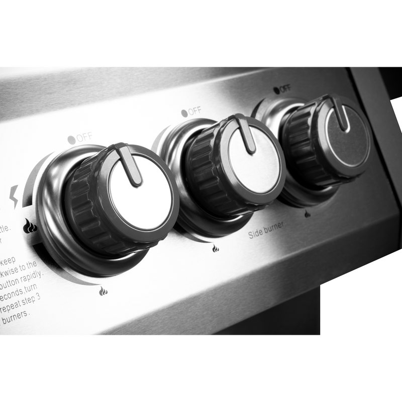 Dellonda DG17  4+1 Burner Deluxe Gas BBQ Grill with Piezo Ignition & Thermometer - Stainless Steel