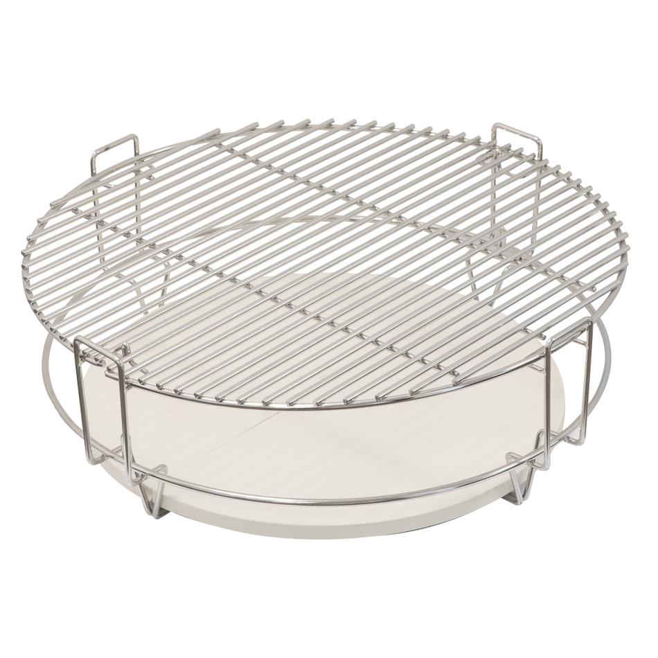 Dellonda DG185  Halfmoon Ceramic Heat Deflector Plates for Kamado BBQs 15"(38cm) 2pc