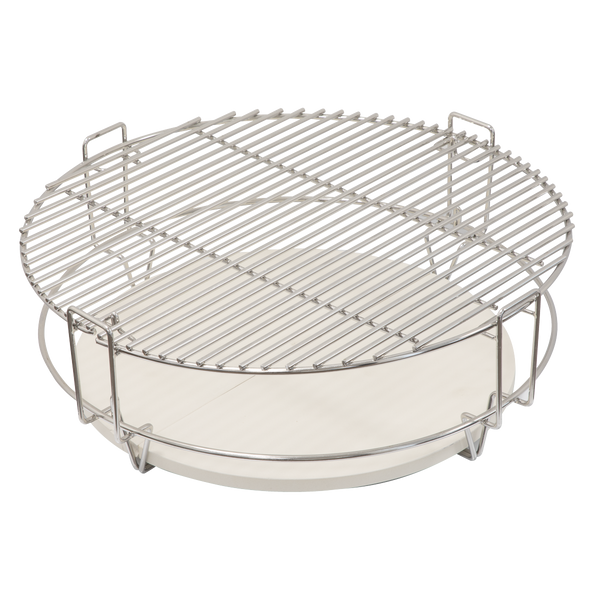 Dellonda DG185  Halfmoon Ceramic Heat Deflector Plates for Kamado BBQs 15"(38cm) 2pc