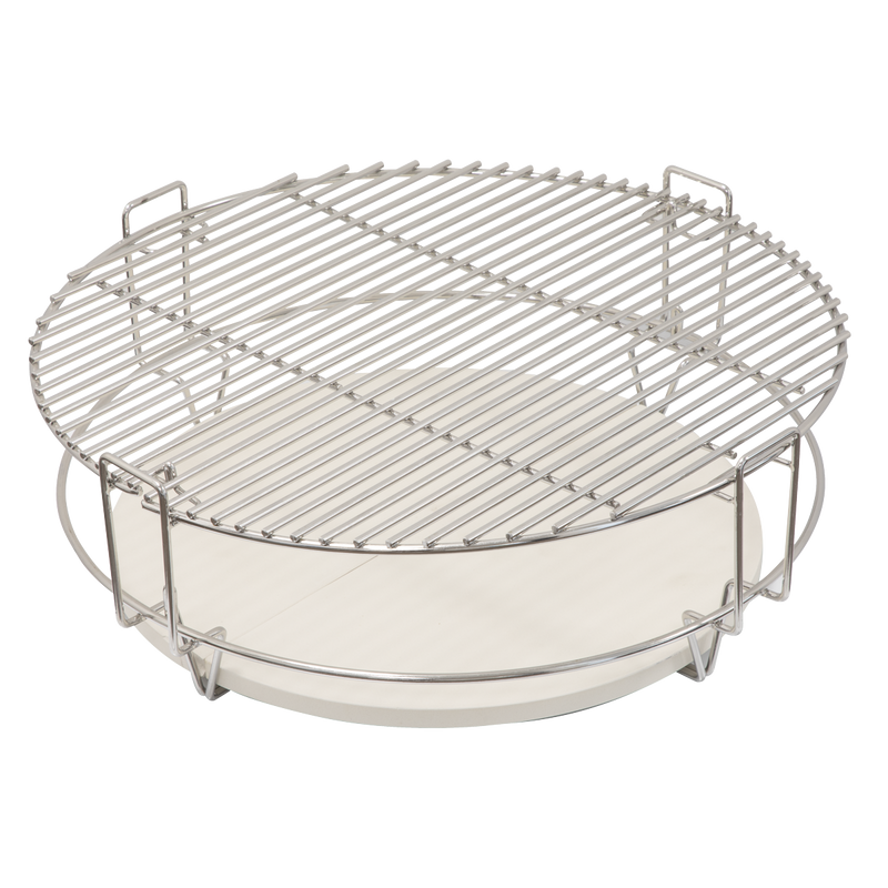 Dellonda DG185  Halfmoon Ceramic Heat Deflector Plates for Kamado BBQs 15"(38cm) 2pc