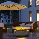 Dellonda DG189  Round MgO Fire Pit with BBQ Grill, Diameter 60cm, Safety Mesh Screen - Dark Grey