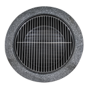 Dellonda DG189  Round MgO Fire Pit with BBQ Grill, Diameter 60cm, Safety Mesh Screen - Dark Grey