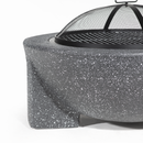 Dellonda DG191  Round MgO Fire Pit with BBQ Grill, Diameter 75cm, Safety Mesh Screen - Dark Grey