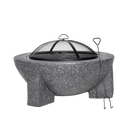 Dellonda DG191  Round MgO Fire Pit with BBQ Grill, Diameter 75cm, Safety Mesh Screen - Dark Grey