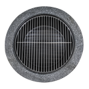 Dellonda DG191  Round MgO Fire Pit with BBQ Grill, Diameter 75cm, Safety Mesh Screen - Dark Grey