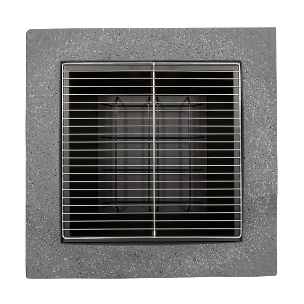 Dellonda DG193  Square MgO Fire Pit with BBQ Grill, Safety Mesh Screen and Fire Poker, Magnesium Oxide, Suitable for Wood and Charcoal - Dark Grey - DG193