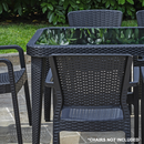 Dellonda DG209  Weather-Resistant Polypropylene/Fibreglass Dining Tables with Tempered Glass Top 150 x 90 x 76cm - Anthracite