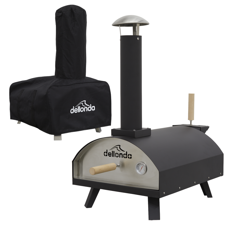 Sealey DG218 Dellonda Wood-Fired Pizza Oven, Pizza Peel & Cover 14" - Black
