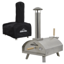 Dellonda DG219  Wood-Fired Pizza Oven, Pizza Peel & Cover 14" - Stainless Steel