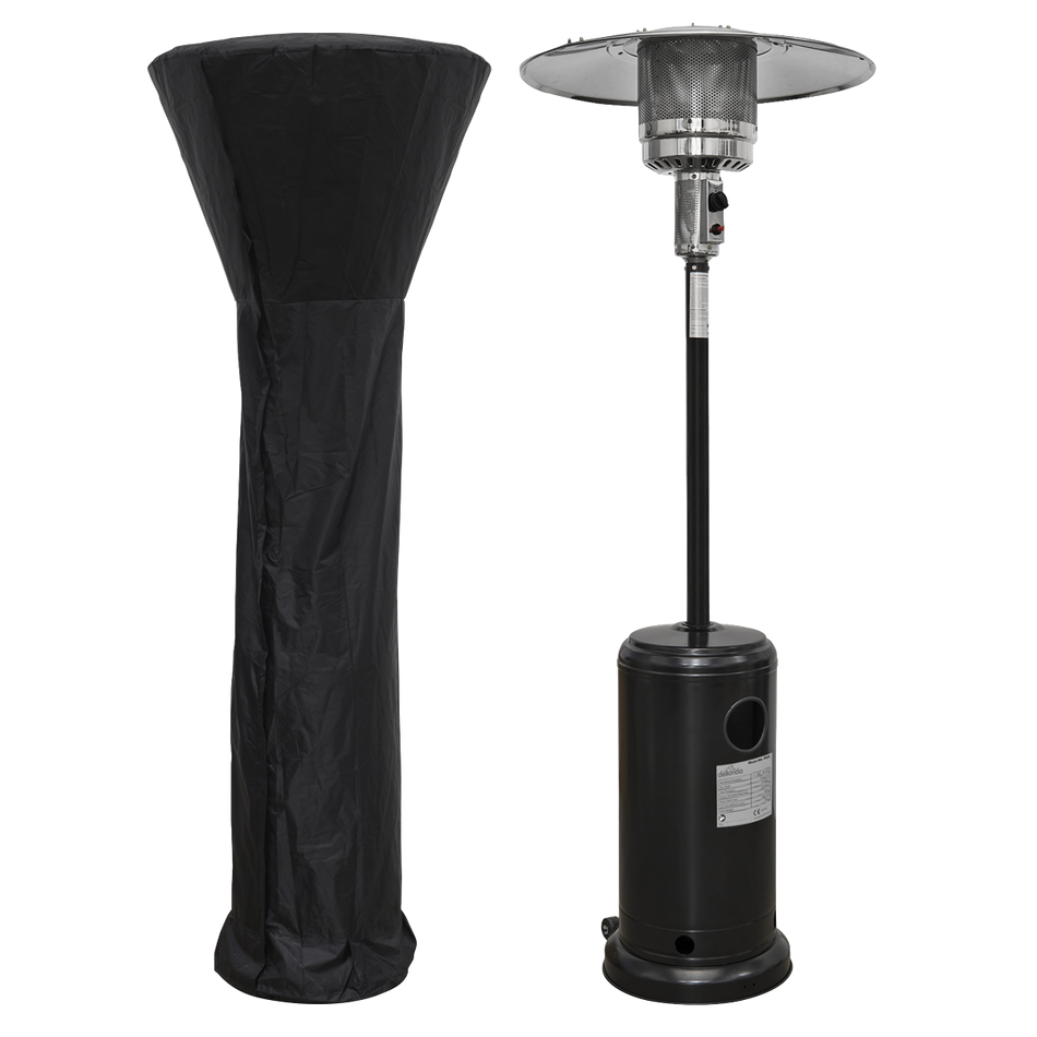 Dellonda DG220  Freestanding Gas Patio Heater 13kW with wheels for Commercial & Domestic Use, Supplied with Cover, Black