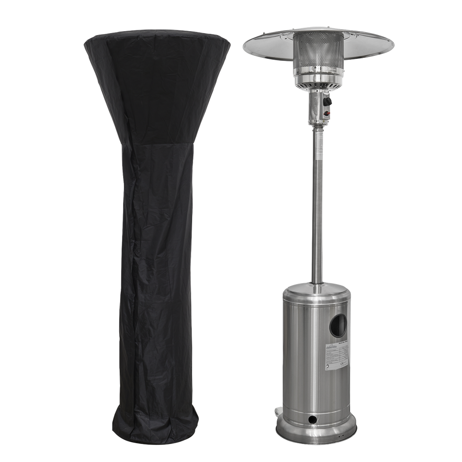 Dellonda DG221  Freestanding Gas Patio Heater 13kW with Wheels Supplied with Cover, Stainless Steel