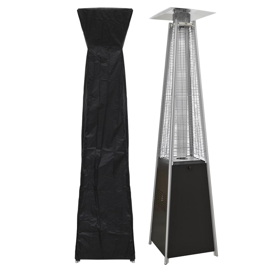 Dellonda DG224  Pyramid Gas Patio Heater 13kW for Commercial & Domestic Use, Supplied with Cover, Black