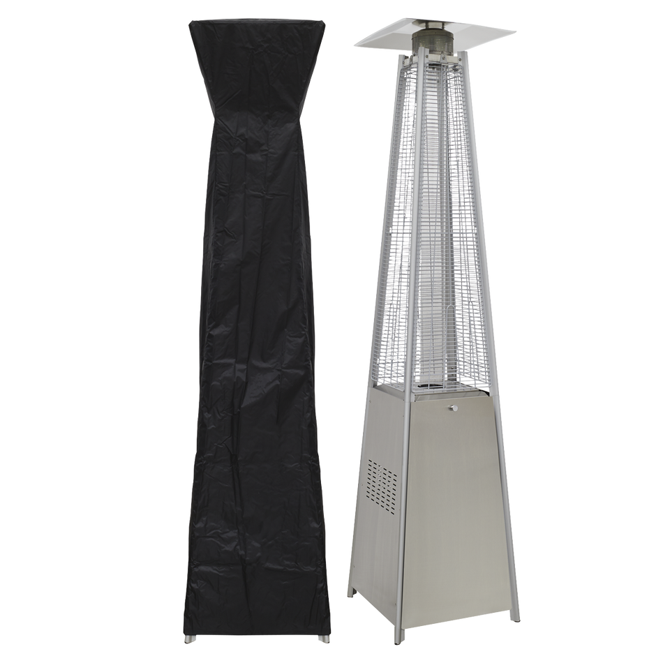 Dellonda DG225  Pyramid Gas Patio Heater 13kW for Commercial & Domestic Use, Stainless Steel, Supplied with Cover
