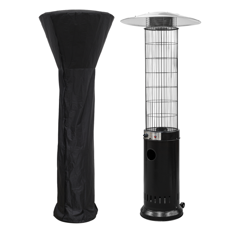 Dellonda DG226  Gas Patio Heater 13kW for Commercial & Domestic Use, Black, Supplied with Water Resistant Cover