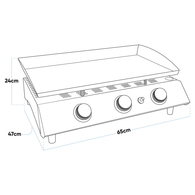 Dellonda DG22  3 Burner Portable Gas Plancha