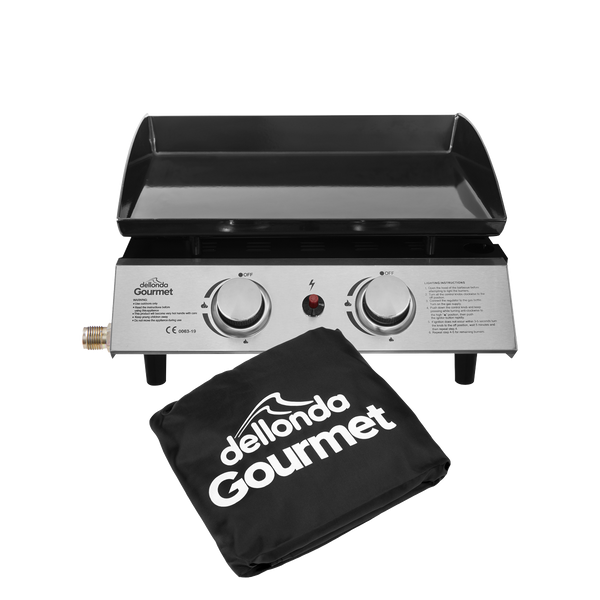 Dellonda DG232  2 Burner Portable Gas Plancha & Cover