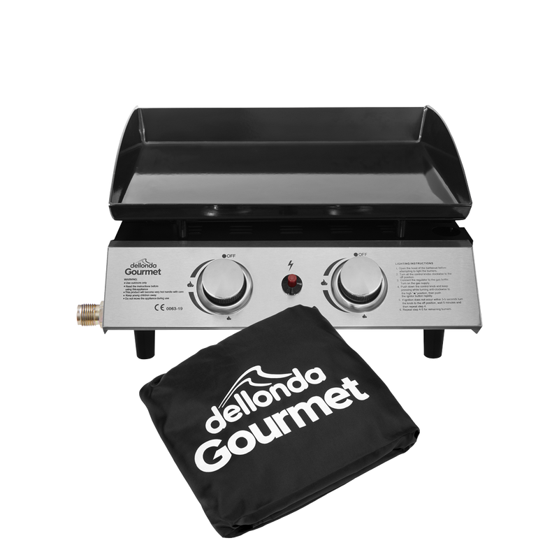 Dellonda DG232  2 Burner Portable Gas Plancha & Cover