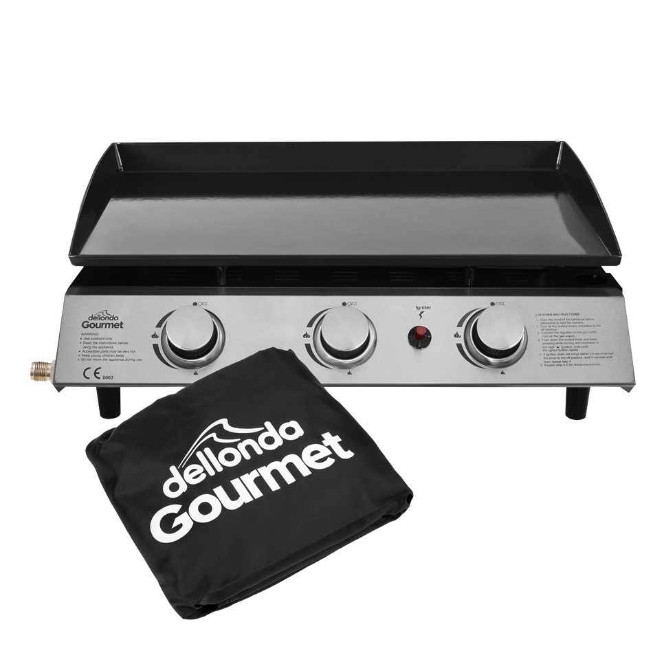 Dellonda DG233  3 Burner Portable Gas Plancha & Cover