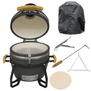 Dellonda DG235  Deluxe 16"(40cm) Ceramic Kamado Style BBQ, Cover, Grid Gripper, Heat Deflector & Heat Deflector Support