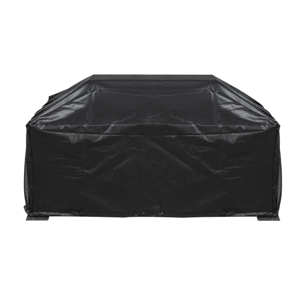 Dellonda DG239  35" Rectangular Outdoor Fire Pit, Antique Bronze Effect, Supplied with Water-Resistant Drawstring Cover