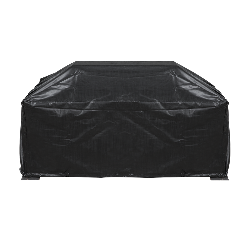 Dellonda DG239  35" Rectangular Outdoor Fire Pit, Antique Bronze Effect, Supplied with Water-Resistant Drawstring Cover